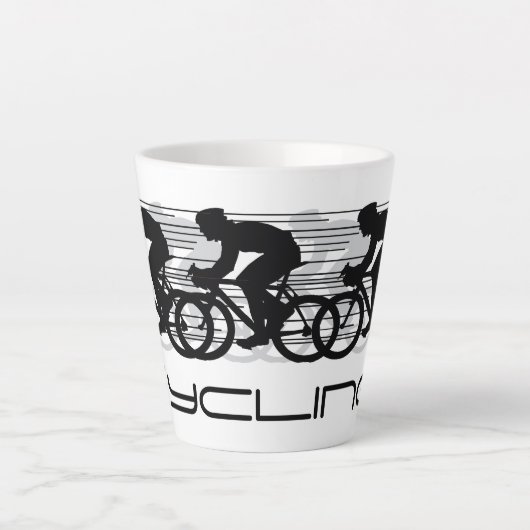 Recentetbekertje met wielfietsontwerp latte mok (Voorkant)