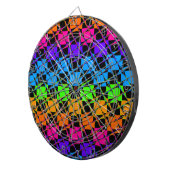 Recentste kleurrijke gecheckte regenboogpatronen dartbord (Voorkant Rechts)