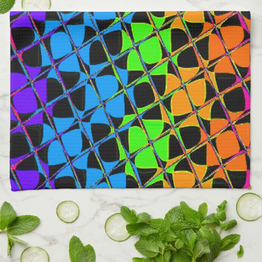 Recentste kleurrijke gecheckte regenboogpatronen theedoek (Gevouwen)