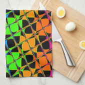 Recentste kleurrijke gecheckte regenboogpatronen theedoek (Quarter Fold)