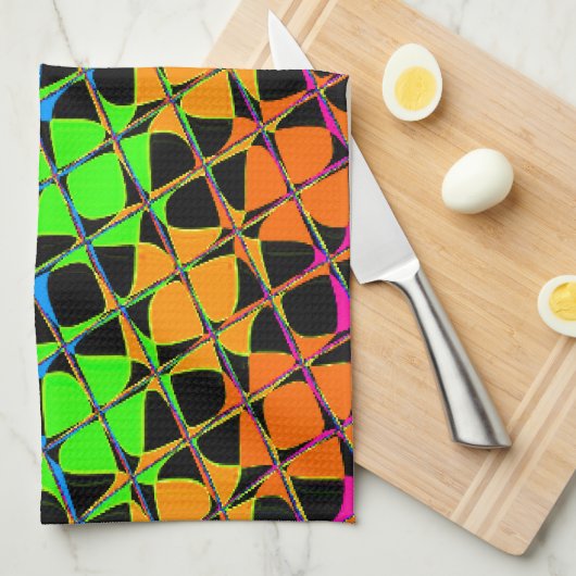 Recentste kleurrijke gecheckte regenboogpatronen theedoek (Quarter Fold)