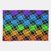 Recentste kleurrijke gecheckte regenboogpatronen theedoek (Horizontaal)