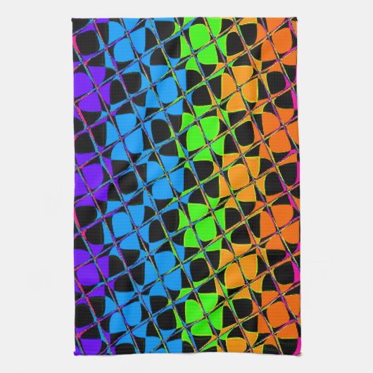 Recentste kleurrijke gecheckte regenboogpatronen theedoek (Verticaal)