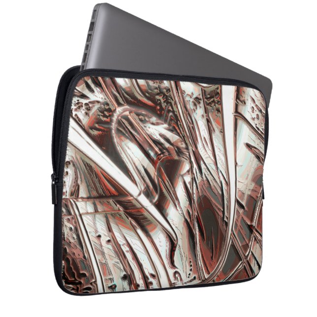 Recentste recycling van digitaal afbeelding, rood  laptop sleeve (Voorkant Rechts)