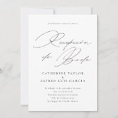 Recepción de boda Spaans Taal Zwart Script Kaart (Voorkant)
