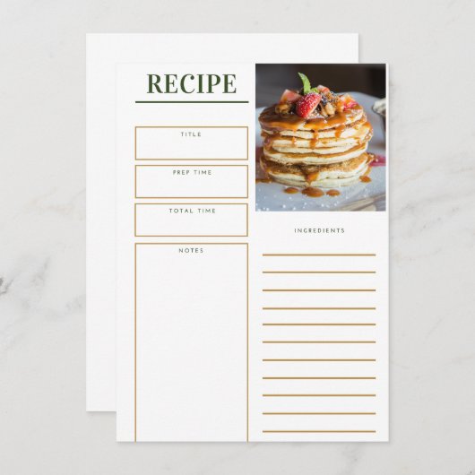 Recepie en menu (Voorkant / Achterkant)