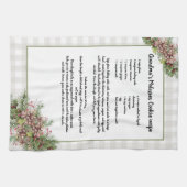 Recept aandenken Christmas Pine Cones Grijs plaid Theedoek (Horizontaal)