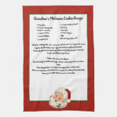 Recept aandenken Kerst Kerstman Theedoek (Verticaal)