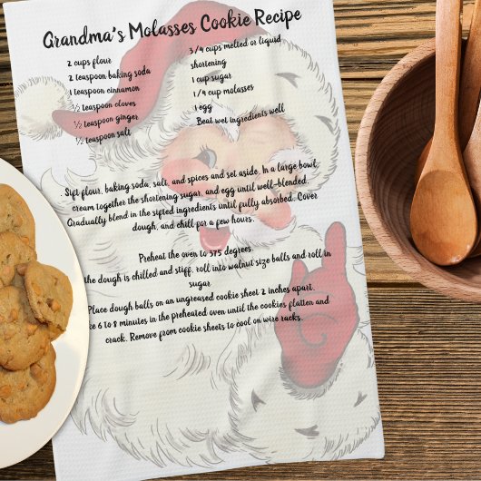 Recept aandenken Kerst Kerstman Theedoek