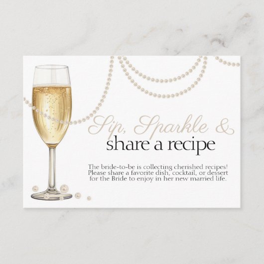 Recept Aanvraag Parels Prosecco Vrijgezellenfeest Informatiekaartje (Voorkant)