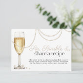 Recept Aanvraag Parels Prosecco Vrijgezellenfeest Informatiekaartje (Staand voorkant)