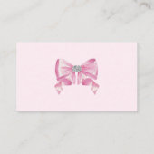 Recept Aanvraag Pink Bow Glam Vrijgezellenfeest Informatiekaartje (Achterkant)
