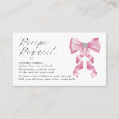 Recept Aanvraag Pink Bow Glam Vrijgezellenfeest Informatiekaartje (Voorkant)