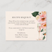 Recept Aanvraag Roze Bloemen Champagne Informatiekaartje (Voorkant)