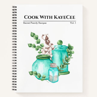 Recept aquarel blauw glaswerk en katoenen deken notitieboek