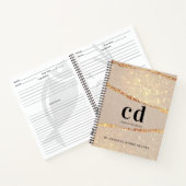 Recept beige gouden agaat marmer monogram notitieboek (Binnen)