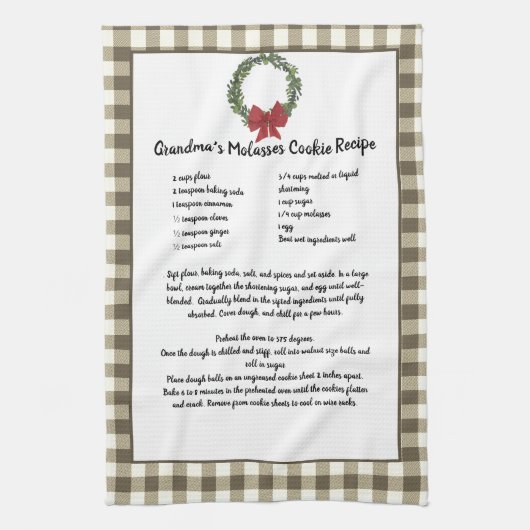 Recept Bewaar Kerstkoekjes Rood Plaid Groen Theedoek (Verticaal)