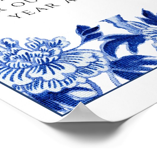 Recept blauw wit bruidsmeisjeshuis 25x30 tafel poster (Hoek)