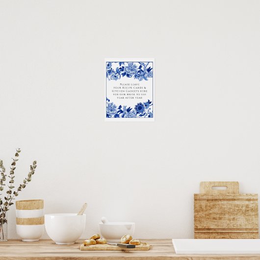 Recept blauw wit bruidsmeisjeshuis 25x30 tafel poster (Keuken)