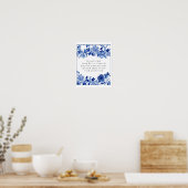 Recept Blauw Witte Bruidsmeisjesontbijt Tafel 25x3 Poster (Keuken)