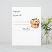 Recept Boek Pagina voor Blueberry Muffins (Staand voorkant)