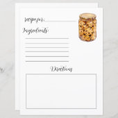 Recept Boek Pagina voor Chocolade Chip Cookies (Voorkant / Achterkant)