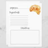 Recept Boek Pagina voor Croissants (Voorkant / Achterkant)