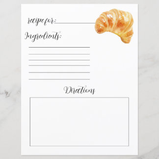 Recept Boek Pagina voor Croissants