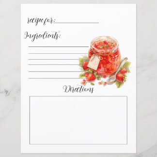 Recept Boek Pagina voor Jam Jelly