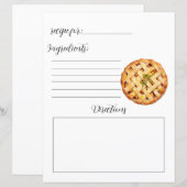 Recept Boek Pagina voor Pie (Voorkant / Achterkant)