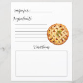 Recept Boek Pagina voor Pie (Voorkant)