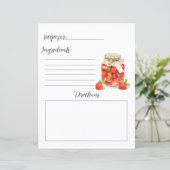 Recept Boek Pagina voor Strawberry Jam (Staand voorkant)