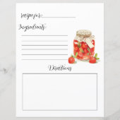 Recept Boek Pagina voor Strawberry Jam (Voorkant)