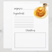 Recept Boek Pagina voor Zelfgemaakte Fluffy Pannen (Voorkant / Achterkant)