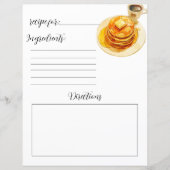 Recept Boek Pagina voor Zelfgemaakte Fluffy Pannen (Voorkant)