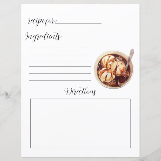 Recept Boek Pagina voor Zelfgemaakte Ice Cream (Voorkant)