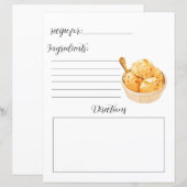 Recept Boek Pagina voor Zelfgemaakte Ice Cream (Voorkant / Achterkant)