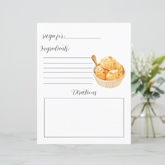 Recept Boek Pagina voor Zelfgemaakte Ice Cream (Staand voorkant)