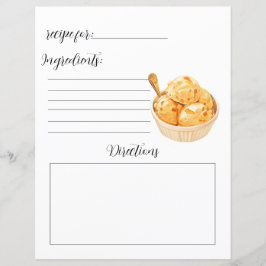 Recept Boek Pagina voor Zelfgemaakte Ice Cream