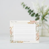 Recept Boho Floral Gedempt Tropisch Palmgroen Briefkaart (Staand voorkant)