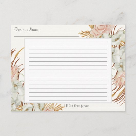 Recept Boho Floral Gedempt Tropisch Palmgroen Briefkaart (Voorkant)