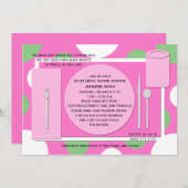 Recept bruidsdouche uitnodiging —  in roze (Voorkant / Achterkant)