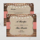 Recept Bruidsfeest Kaarten Rode cheque (Voorkant / Achterkant)