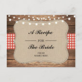 Recept Bruidsfeest Kaarten Rode cheque (Voorkant)