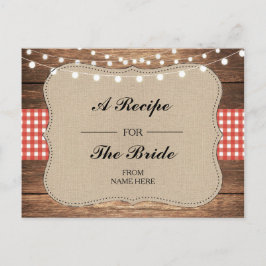 Recept Bruidsfeest Kaarten Rode cheque