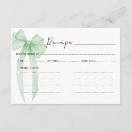 Recept bruiloftsfeestje groene strik informatiekaartje