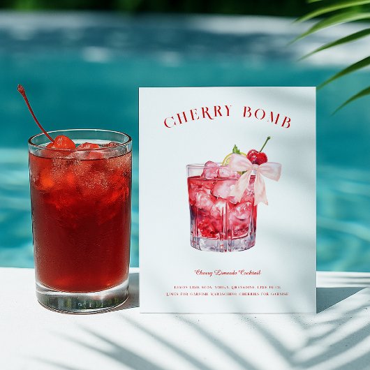 Recept Cherry Bomb Cocktail Briefkaart