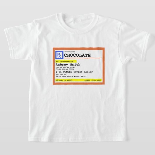 Recept chocolade gepersonaliseerd t-shirt (Laagn)