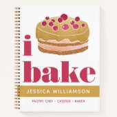 Recept Cookbook Cake Gold Bourgondië Red Bake Mode Notitieboek (Voorkant)