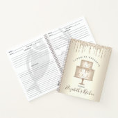 Recept Cookbook Cake Gold Glitter Drip Bakkerij Ch Notitieboek (Binnen)